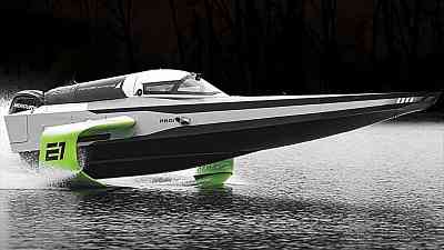 Mercury Racing E1-X - An electric outboard will power a proposed racing series for foiling boats