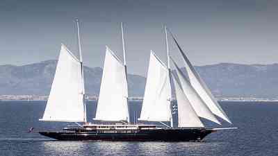 127 metre Oceanco yacht Koru under sail for first time