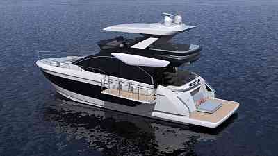 Cruisers Yachts’ new flybridge series is based off the builder’s Cantius series.