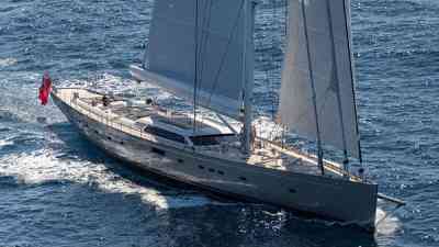 54 metre Baltic sailing yacht Pink Gin VI is undergoing a 10-month refit at Baltic Yachts