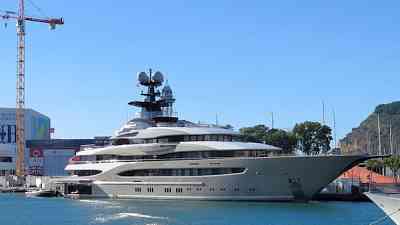 95 metre super yacht Whisper in Barcelona