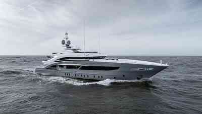 50 metre Heesen super yacht Cinderella Noel IV on sea trials