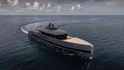 45 metre Alia super yacht San on sea trials