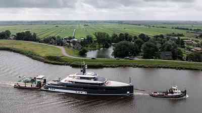 Feadship's 60 metre solar super yacht B prepares for sea trials