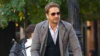 Gerard Butler Goes for Bike Ride Around NYC with a Friend