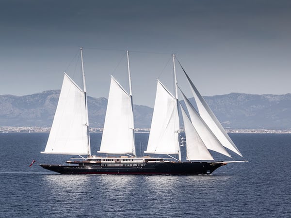 127 metre Oceanco yacht Koru under sail for first time
