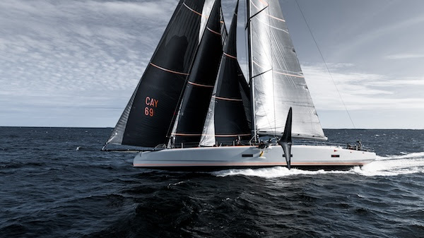 34 metre foil-assisted Baltic 111 sailing yacht Raven delivered