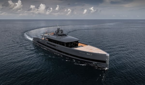 45 metre Alia super yacht San on sea trials