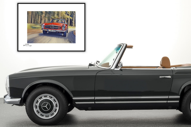 The Mercedes SL “Pagoda” as a limited edition art print