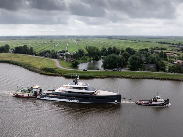 Feadship's 60 metre solar super yacht B prepares for sea trials