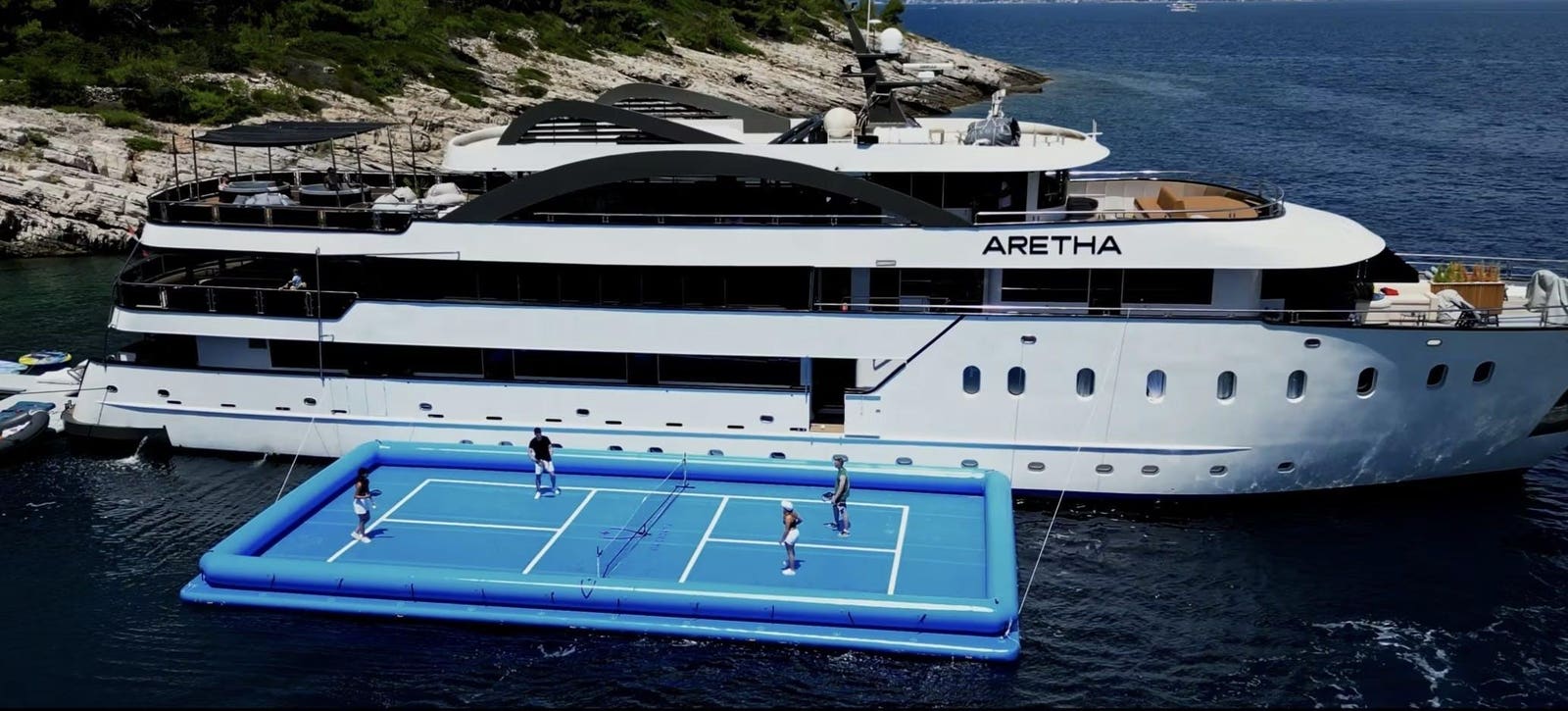 Have You Seen The Adriatic Yacht With A Floating Pickleball Court?