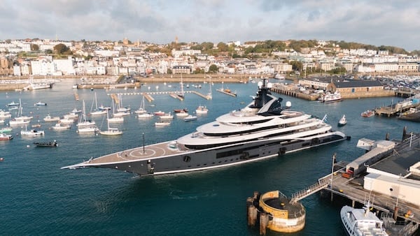 122 metre Lürssen super yacht Kismet in the UK United Kingdom